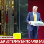 Watch: Trump Delivers Pizza to NYC Firefighters After Day in Court